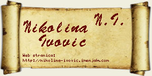 Nikolina Ivović vizit kartica